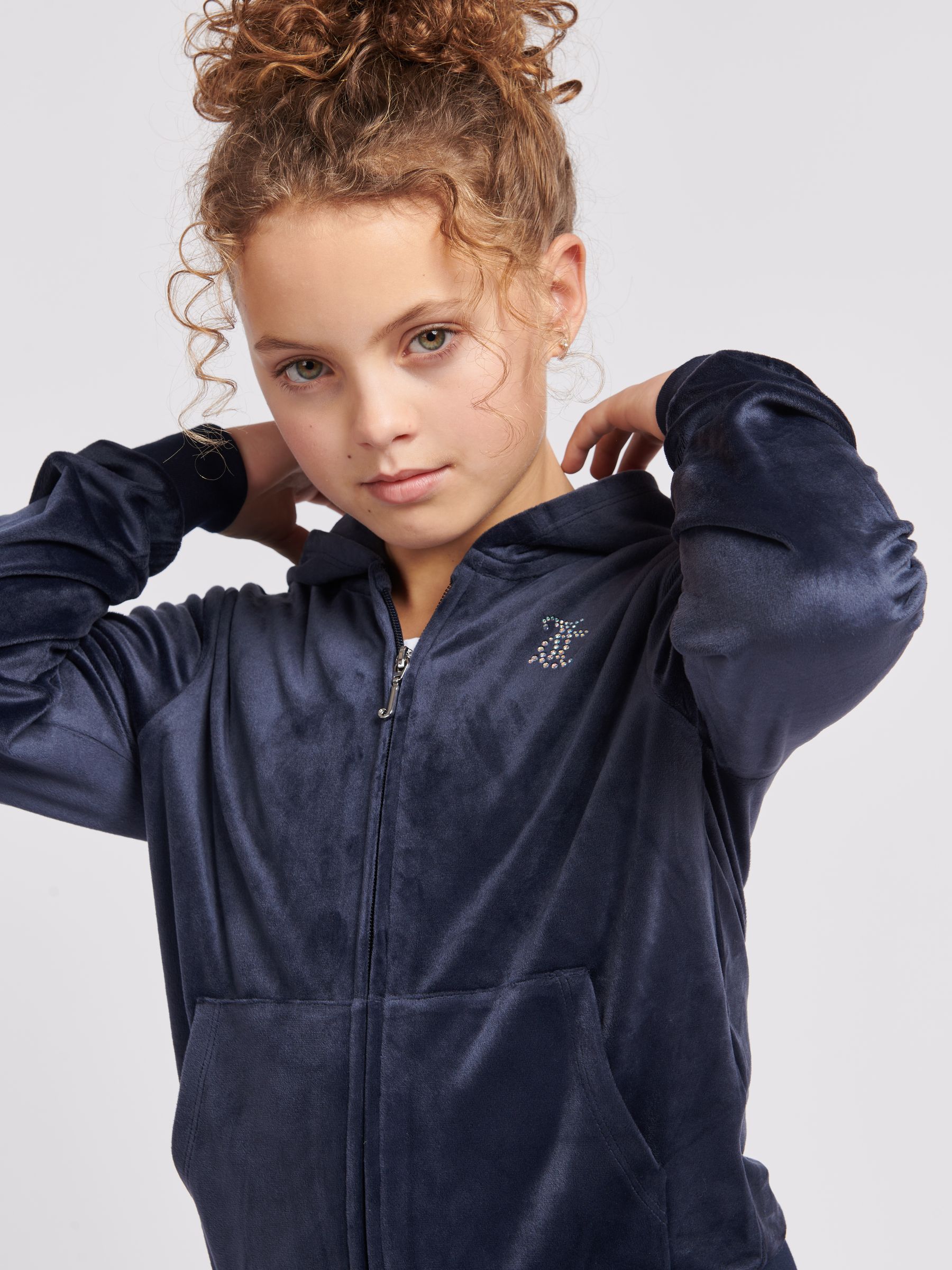 Lichtblauw - Juicy Couture ruitvormige hoodie met rits