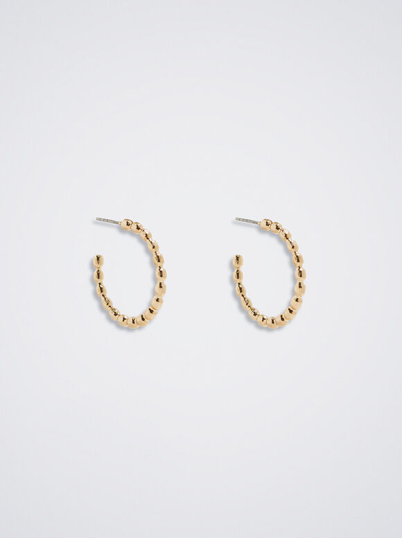 Brincos de argola em metal dourado - Dourado