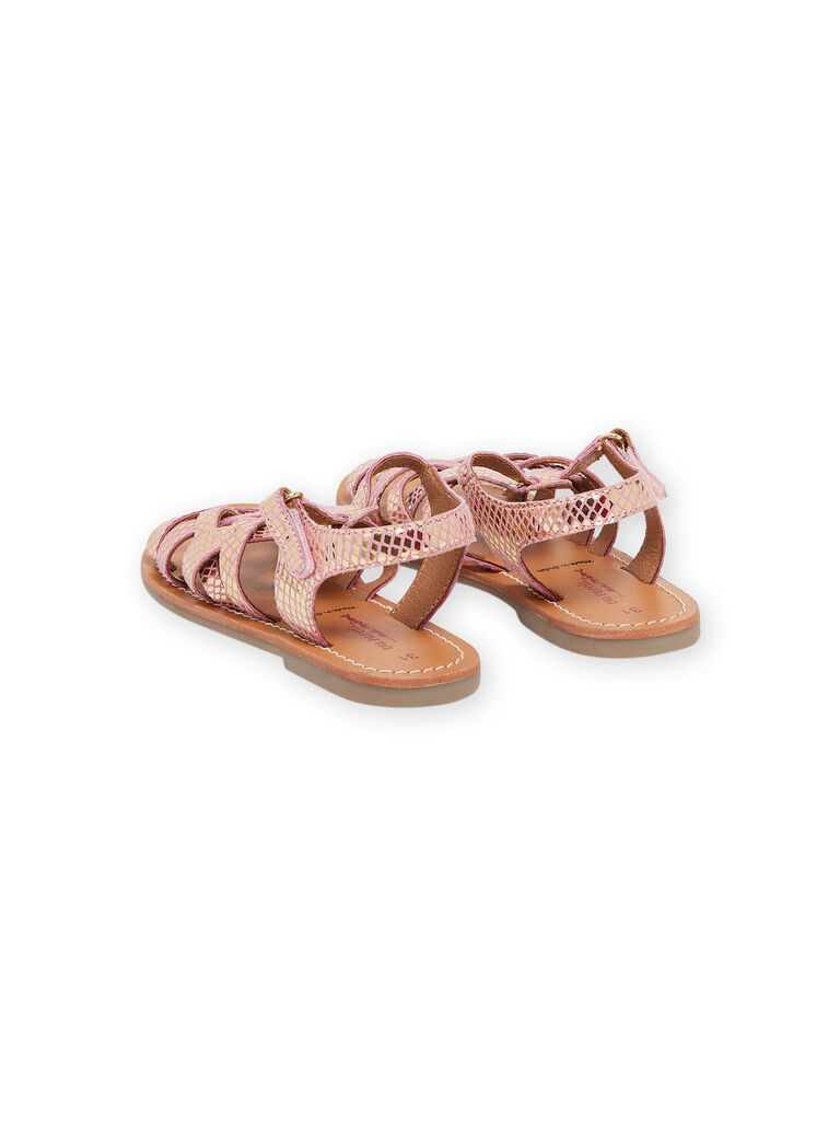 Sandales rose en cuir