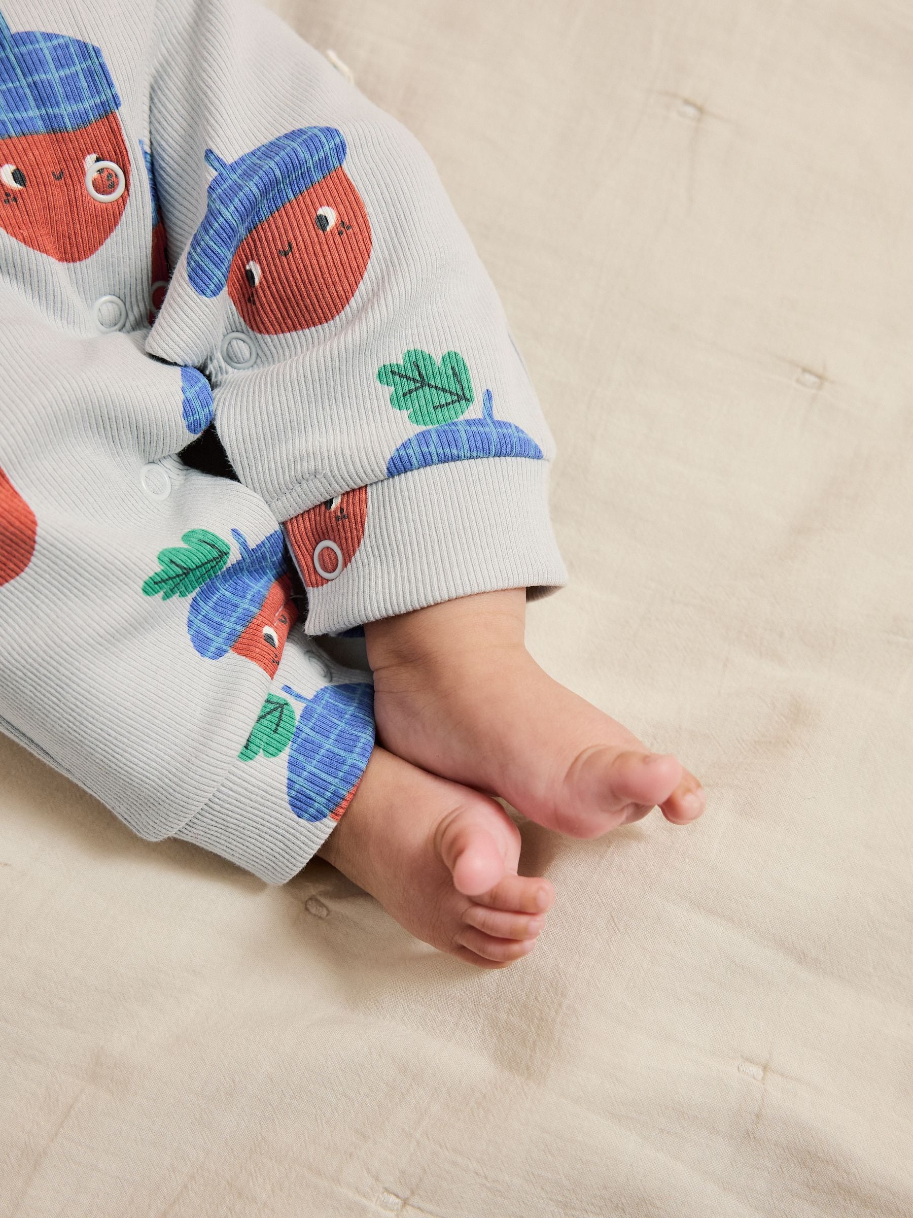 Groen - Verpakking van 3 baby pyjama's zonder voetjes met herfstpompoen (0mnd-3jr)