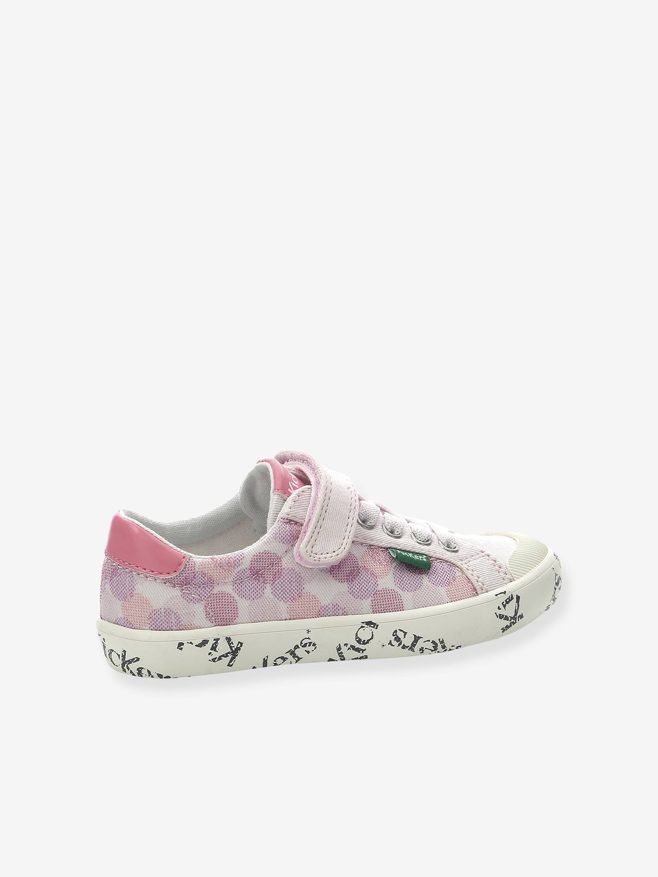 Tênis KICKERS® Gody Gold para meninas, branco claro com estampa.