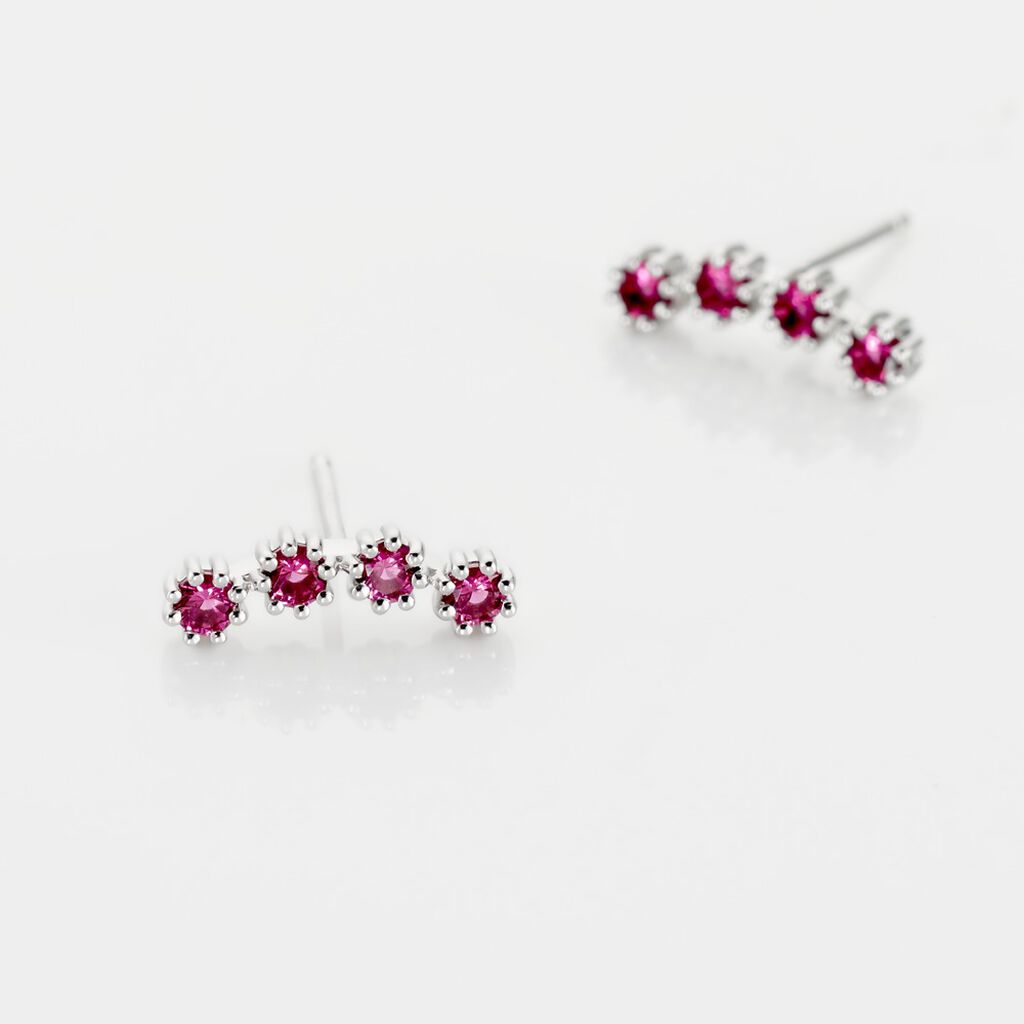 Boucles D'oreilles Puces Karrie Argent Blanc Oxyde De Zirconium
