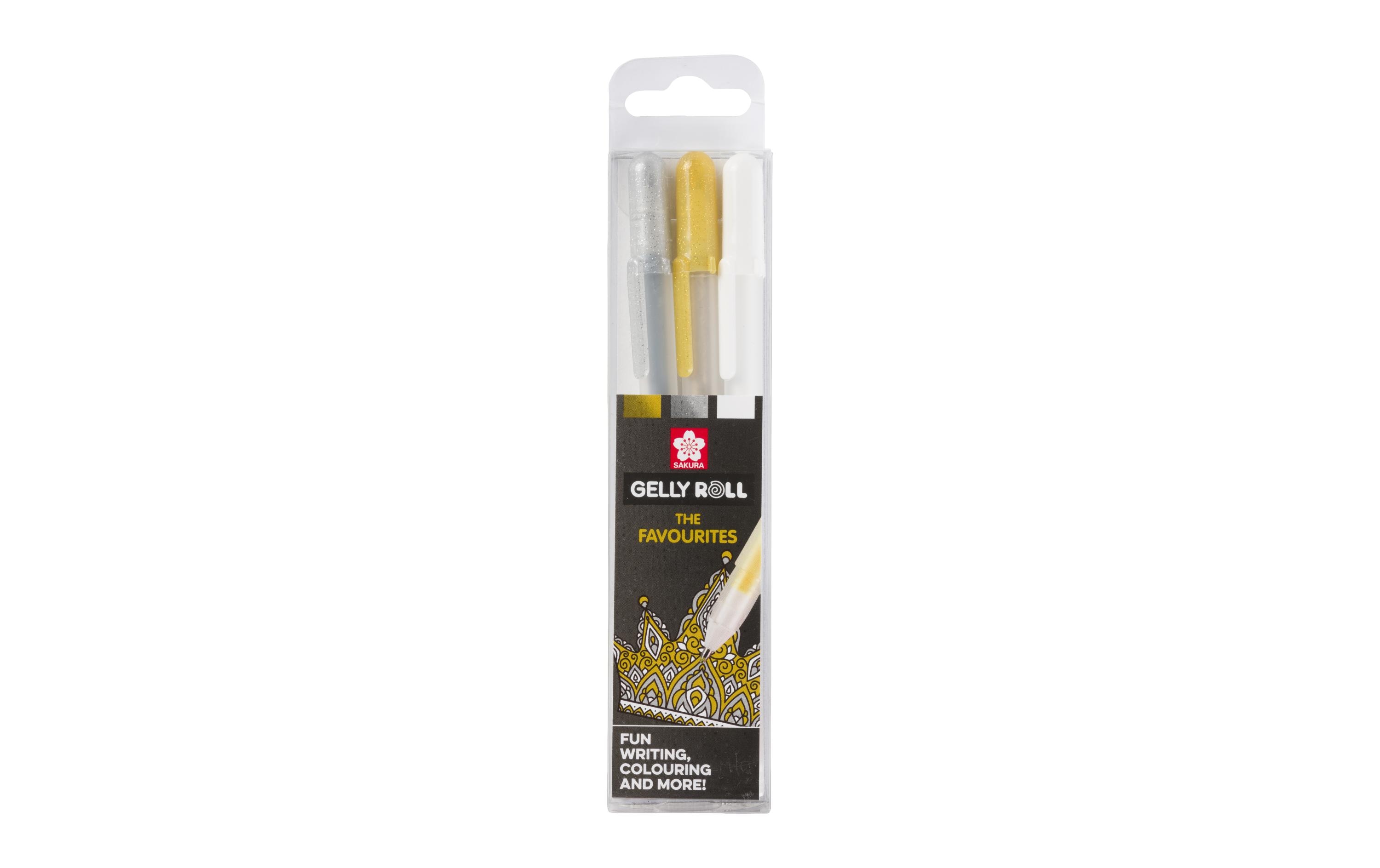 Gelschreiber Gelly Roll 3er-Set, MehrfarbigGelschreiber Gold/Silber/Weiss