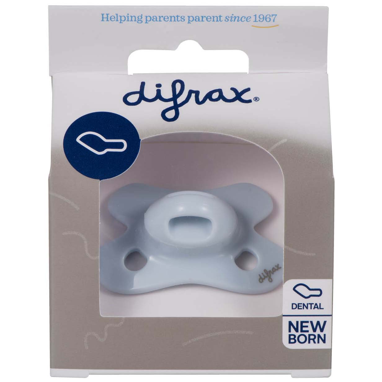 Difrax fopspeen Dental Newborn Pure blauw