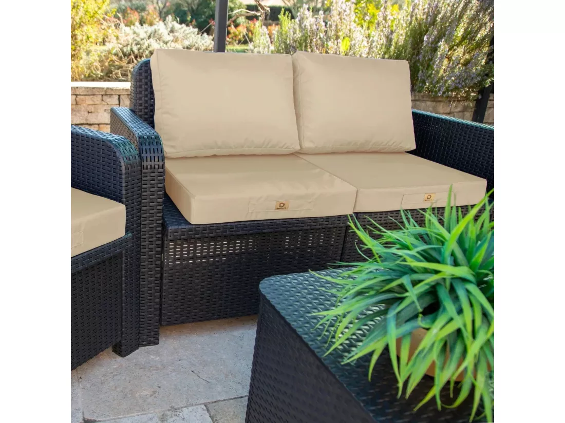 Coussins pour salon de jardin déhoussable 50x50cm Beige