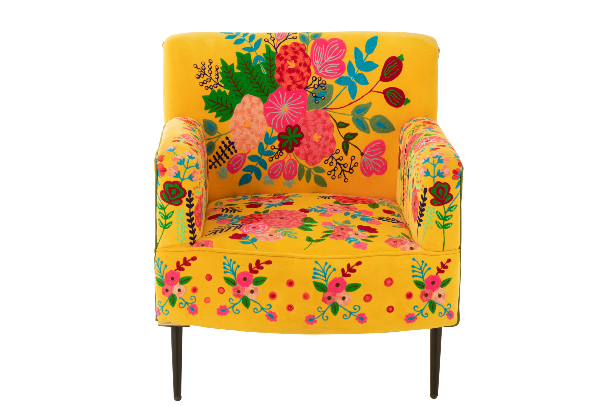Fauteuil  Bloemen Mangohout Geel