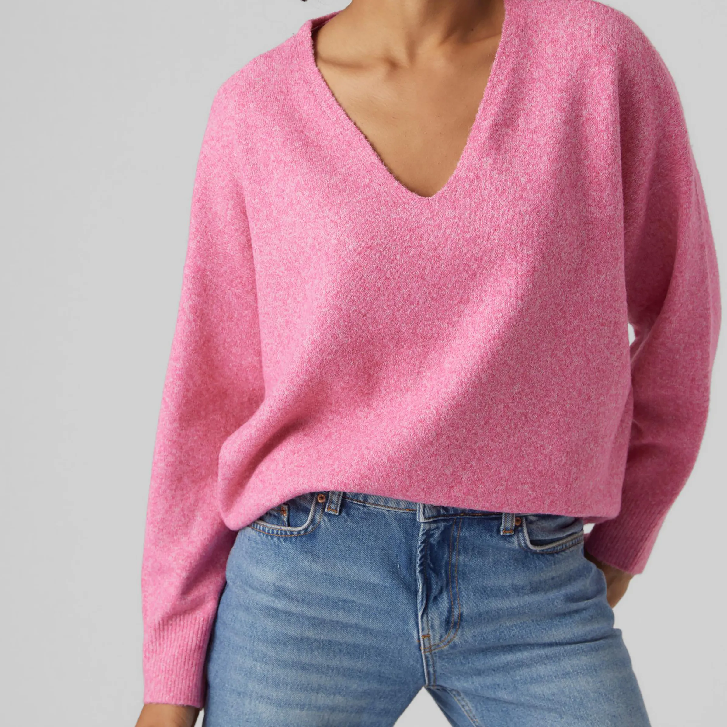 Vero Moda VMDOFFY LS V-NECK BLO Strickpullover