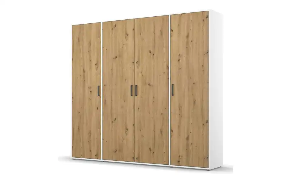 Drehtürenschrank Absetzung: Weiß 187 cm 4 Stück