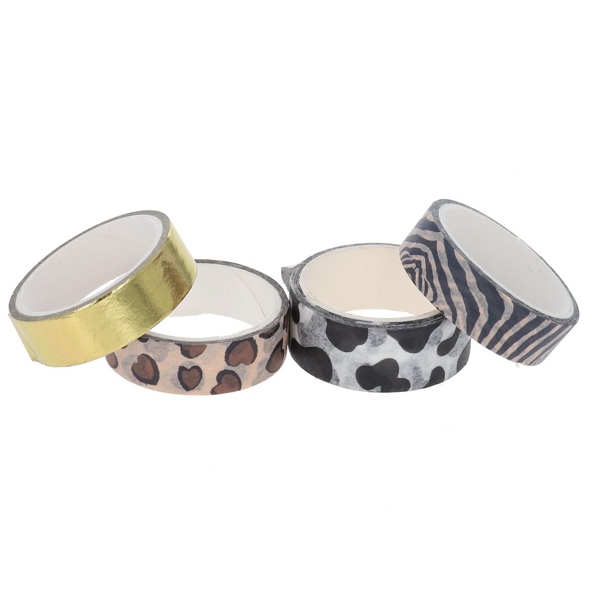 Lot de 4 rouleaux de ruban adhésif léopard zèbre Mercredi et Patati