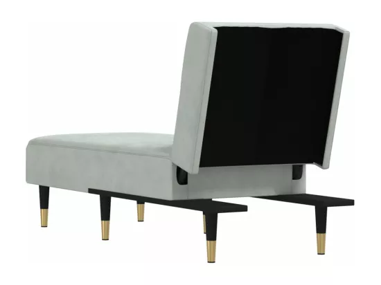Prolenta Premium - Chaise longue gris clair velours
