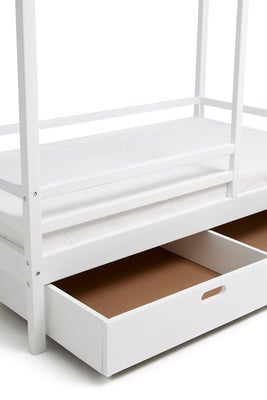Minitude Nordic Jax Husseng 70x140 & BabyMatex Carpathia Madrass + Sengeskuff, Hvit