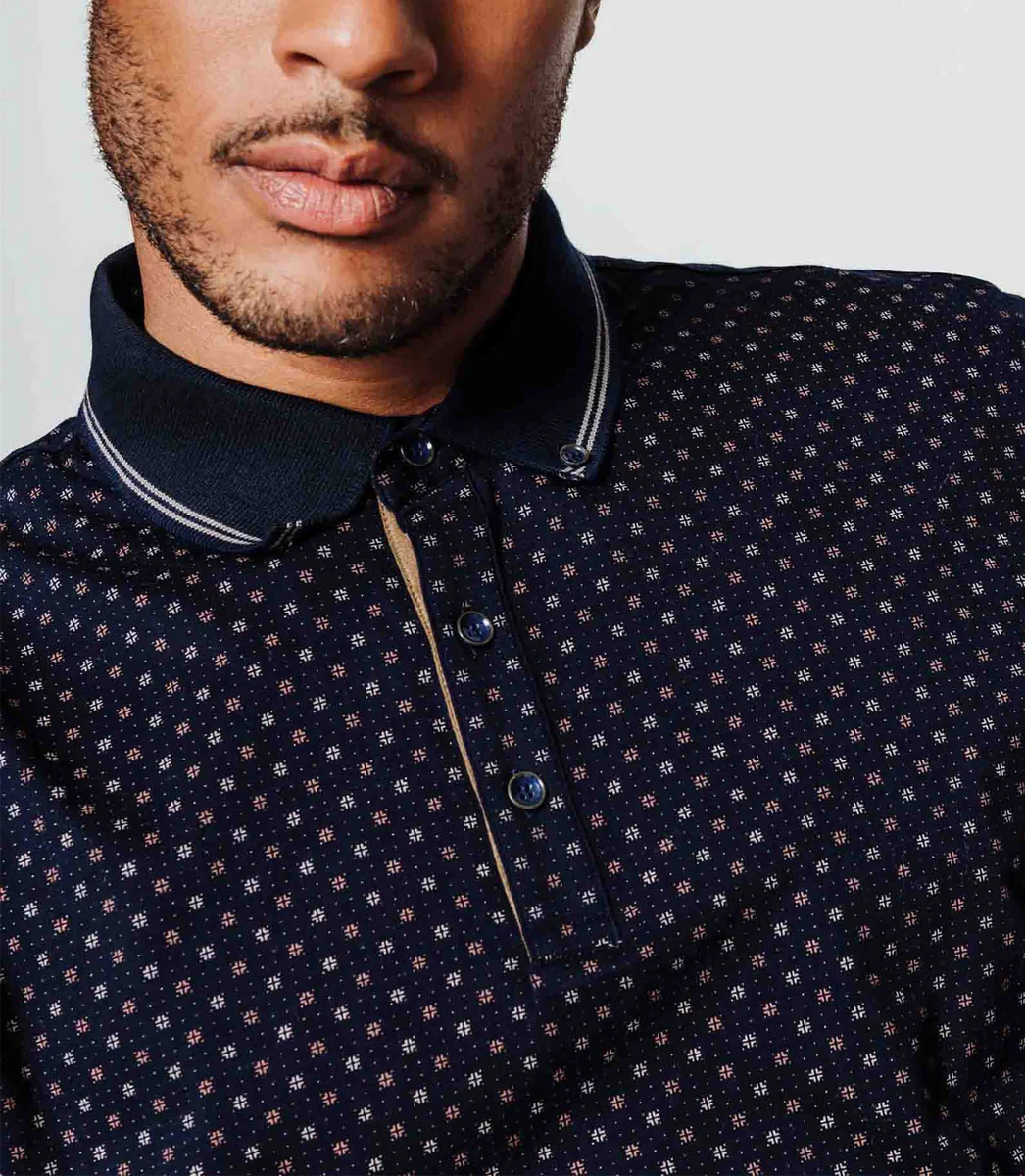 Polo imprimé marine