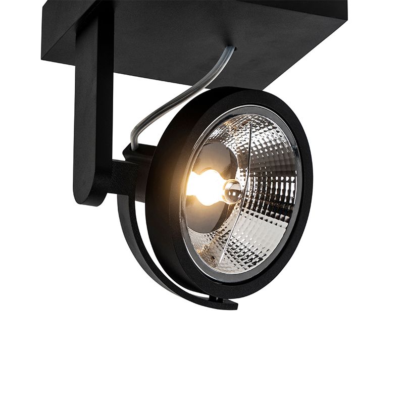 Moderne plafondspot zwart draai- en kantelbaar GU10 111mm - Master