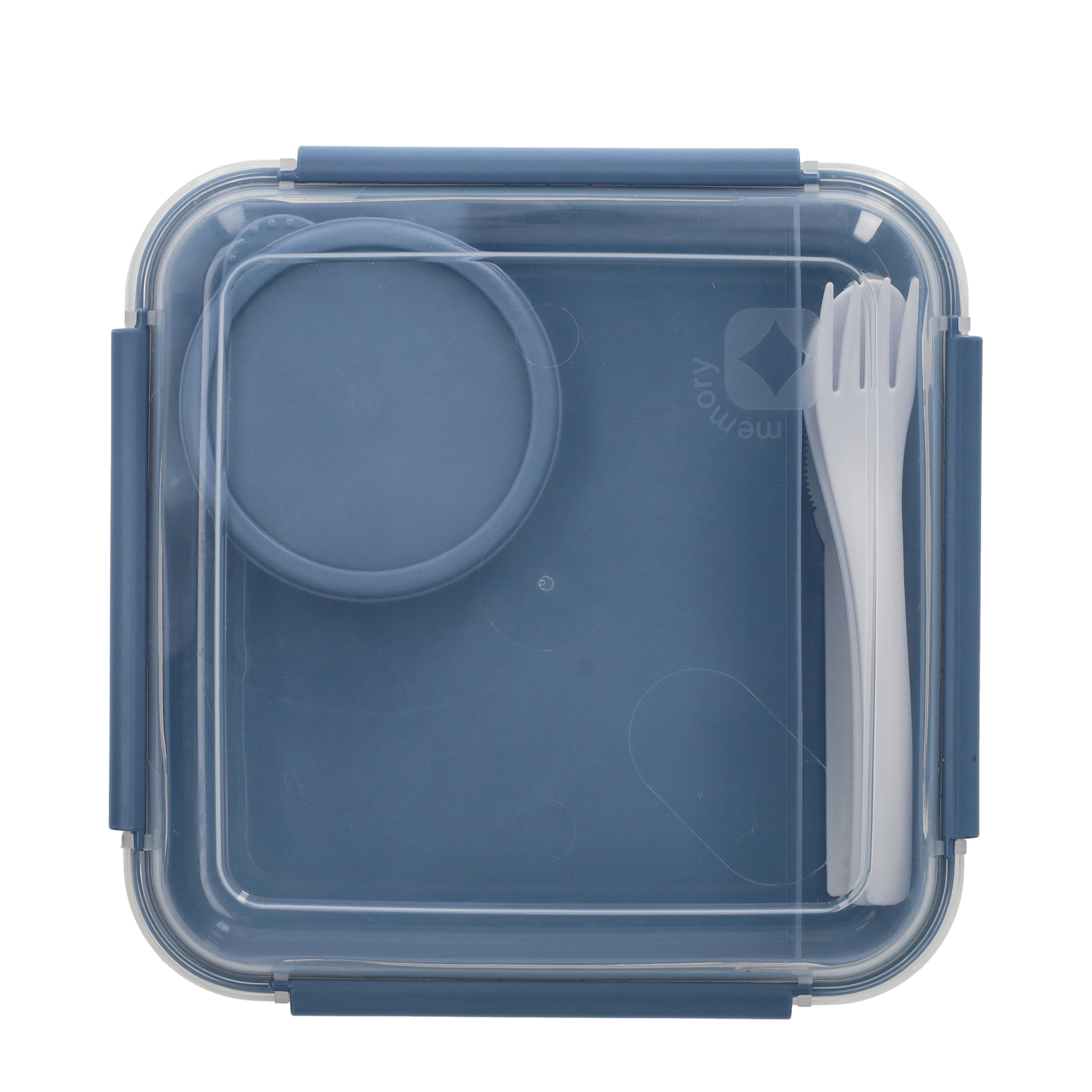 (1.7l) MEMORY Salatbox Frischhalte Dose Auslaufsichere Lunch Box Aufbewahrungs Behälter mit Deckel   Besteck (1009206161) - Horizon Blue
