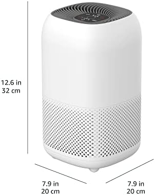 Amazon Basics   Purificateur d'air, Couvre jusqu'à 12 m², Filtres à air True HEPA et au charbon, CADR 100 m²/h, Élimine 99,97 % des allergènes (pollen, poussière, fumée), Prise européenne, Blanc : Cuisine et Maison