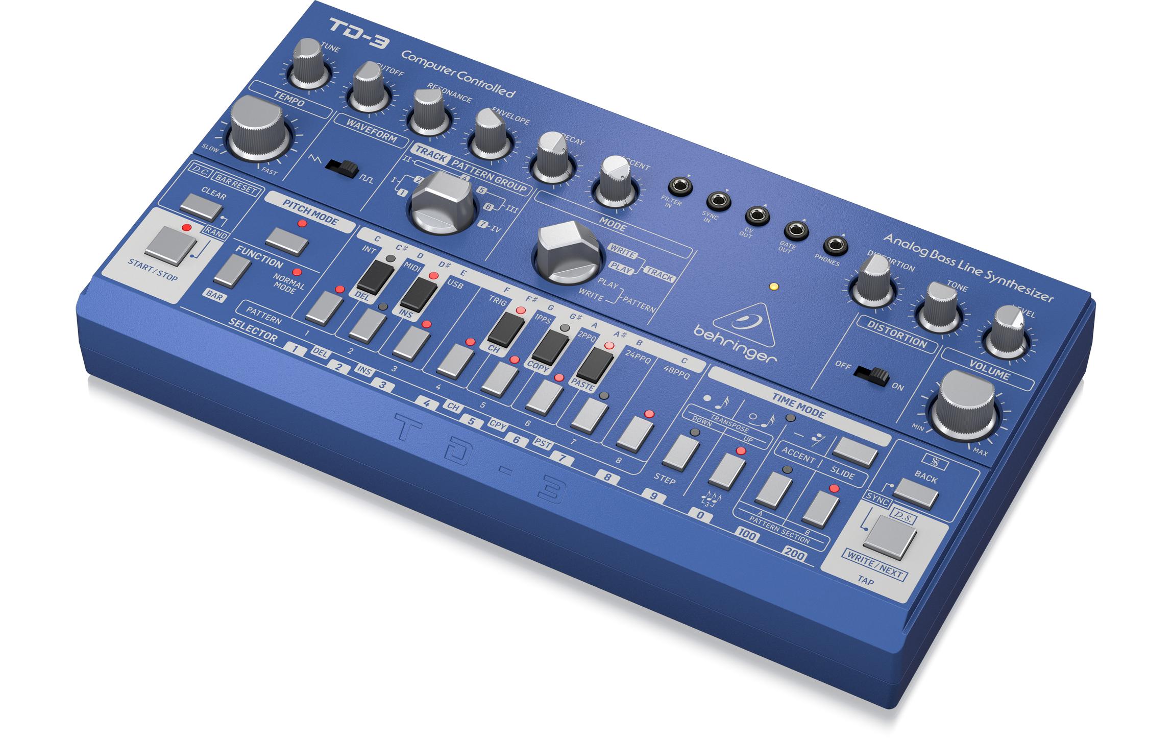 Synthesizer Analog Bass Line TD-3-BU Blau<br>Analoger Bass Line Synthesizer