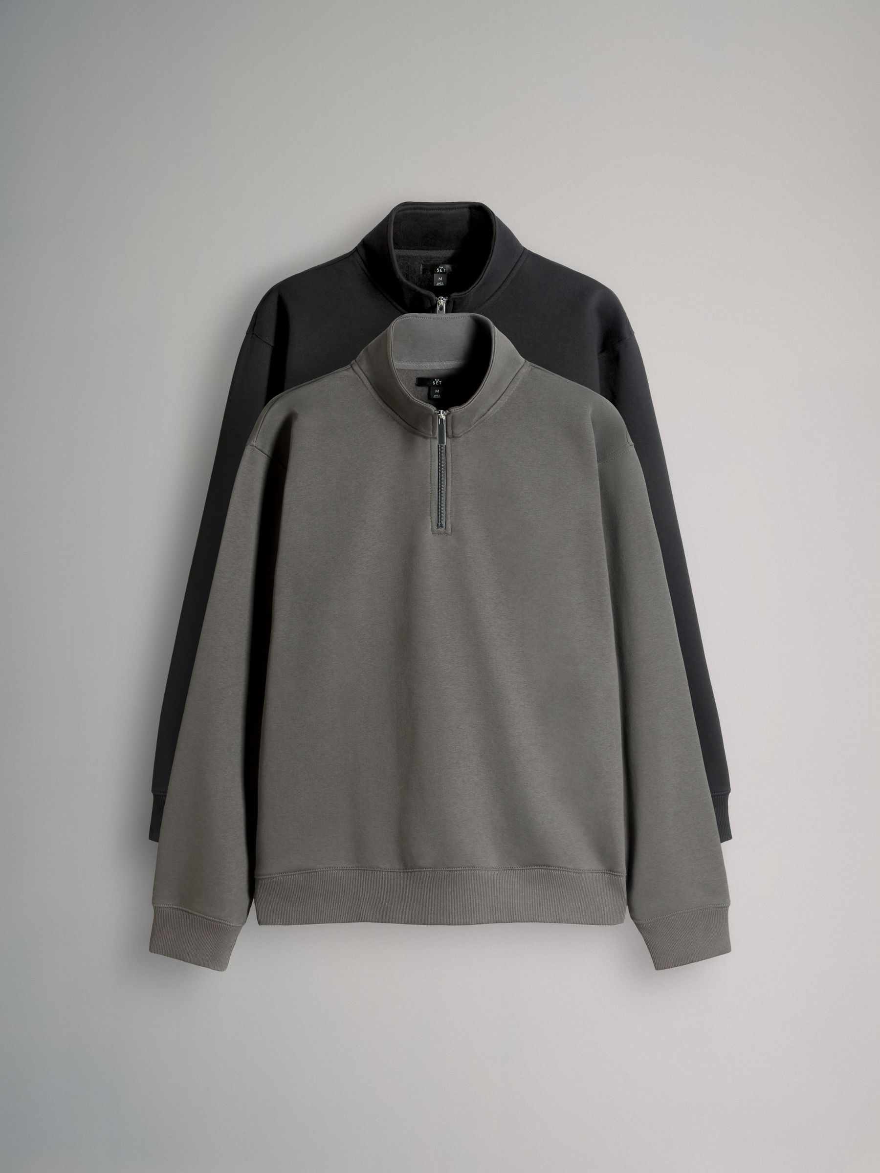 Zwart/grijs - The Set 2 Pack Zip Neck Sweatshirt