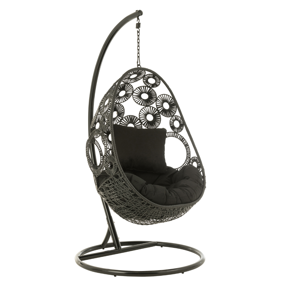 Hangstoel Bula incl. kussens Zwart