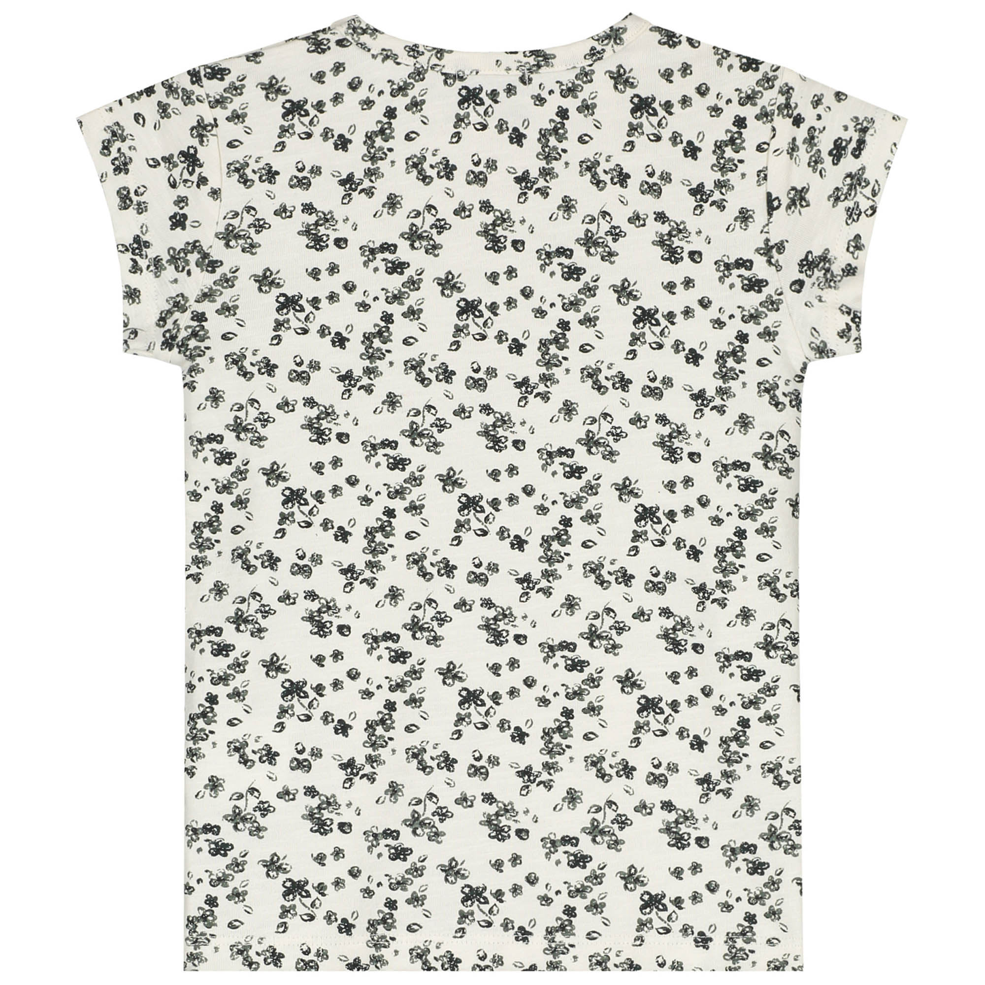 Prénatal baby T-shirt korte mouwen bloemen wit