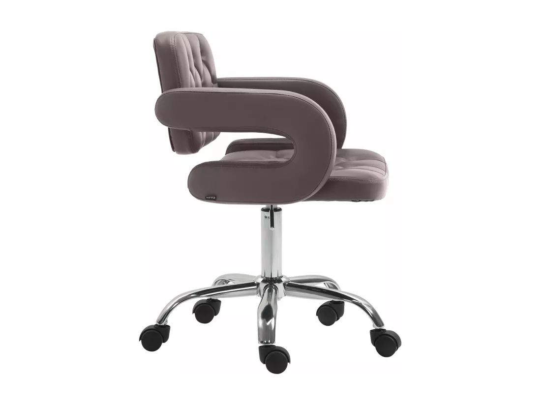 Chaise de bureau - Similicuir & Métal chromé - Marron - Dublin