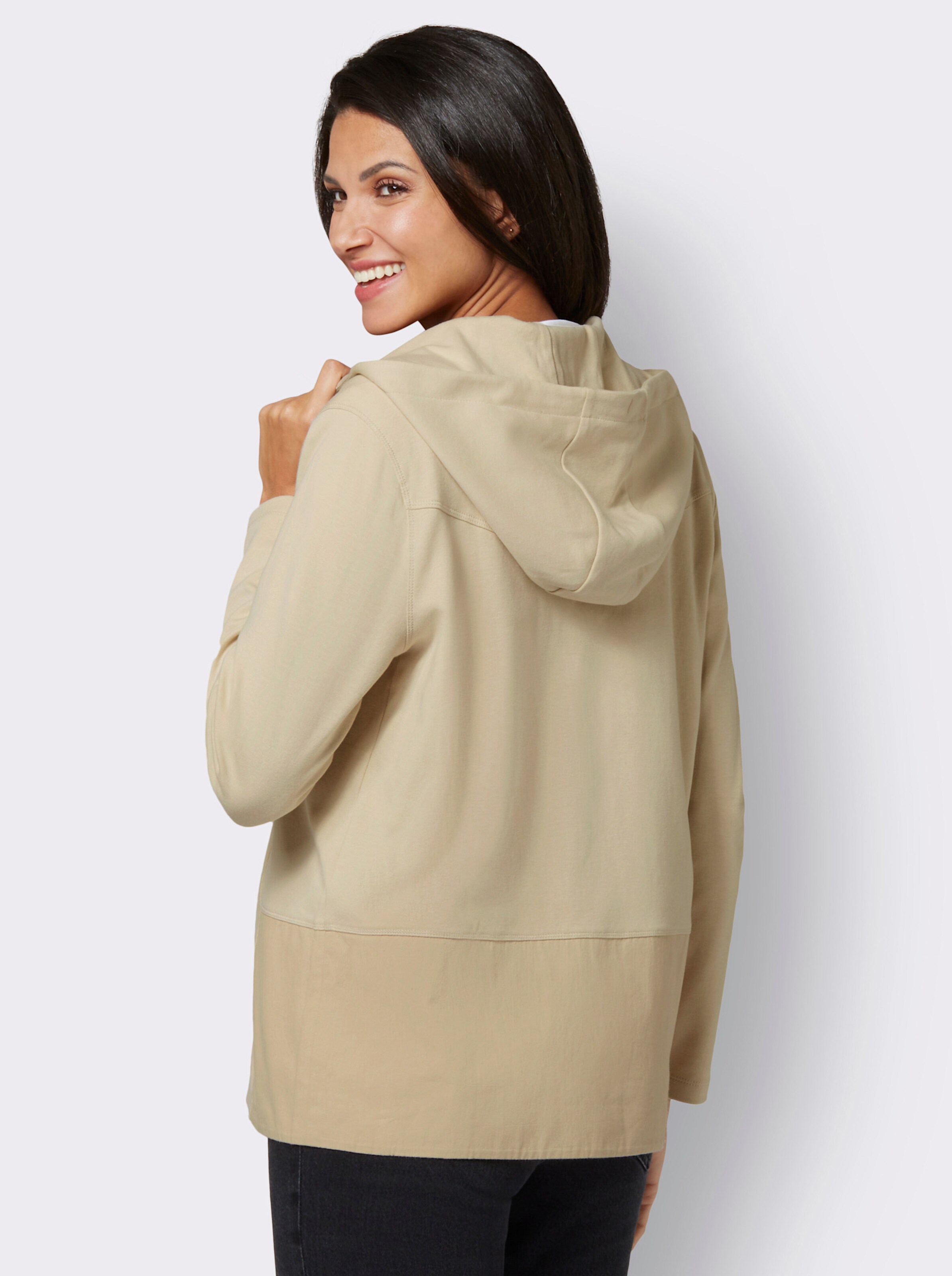Shirtjacke im Materialmix