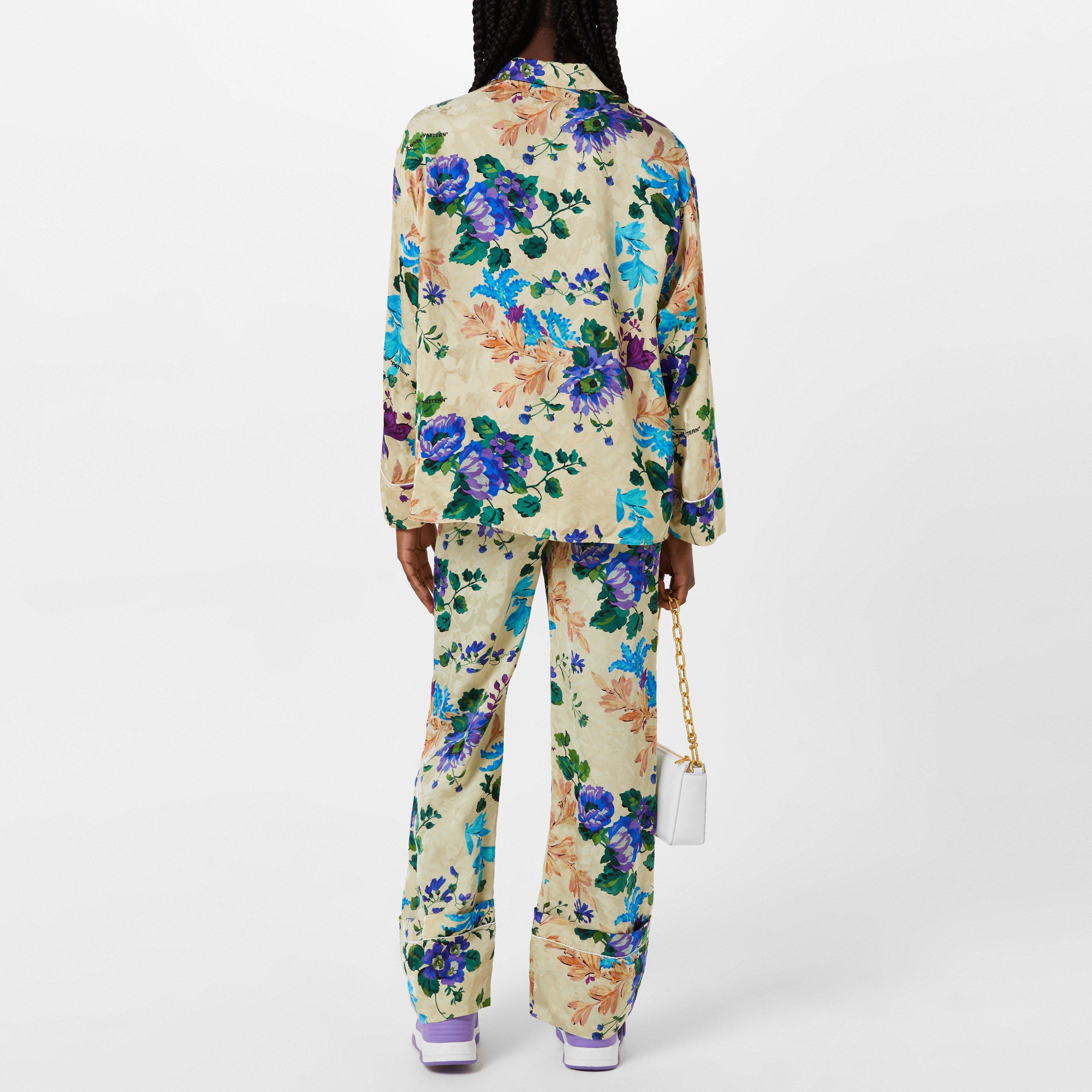 Off White Floral Pyjama Shirt