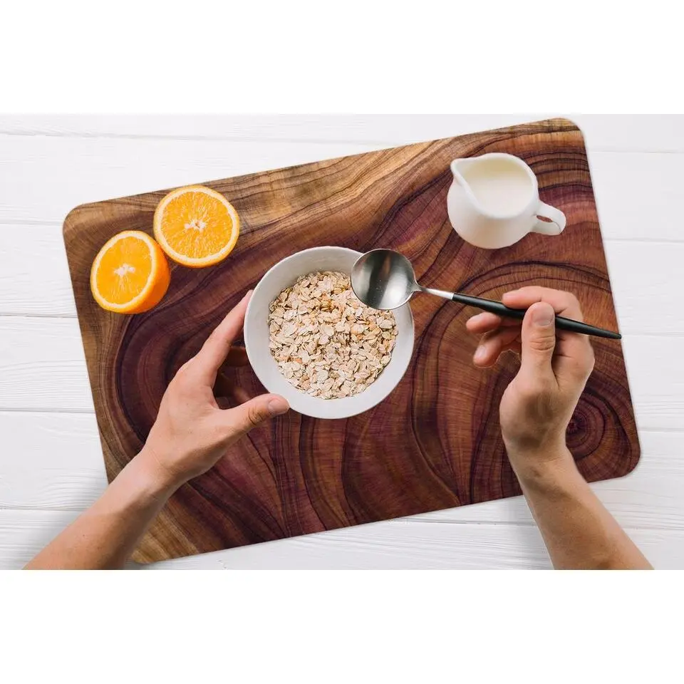MuchoWow Placemat (6stuks) 45x30cm Gladde hout structuur gemaakt