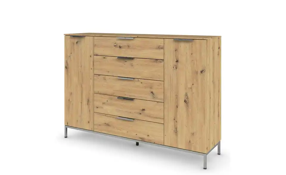 Highboard Eiche Artisan (Nachbildung) Eiche Artisan (Nachbildung) Front: Dekor, Oberboden: Dekor 160 cm verchromt