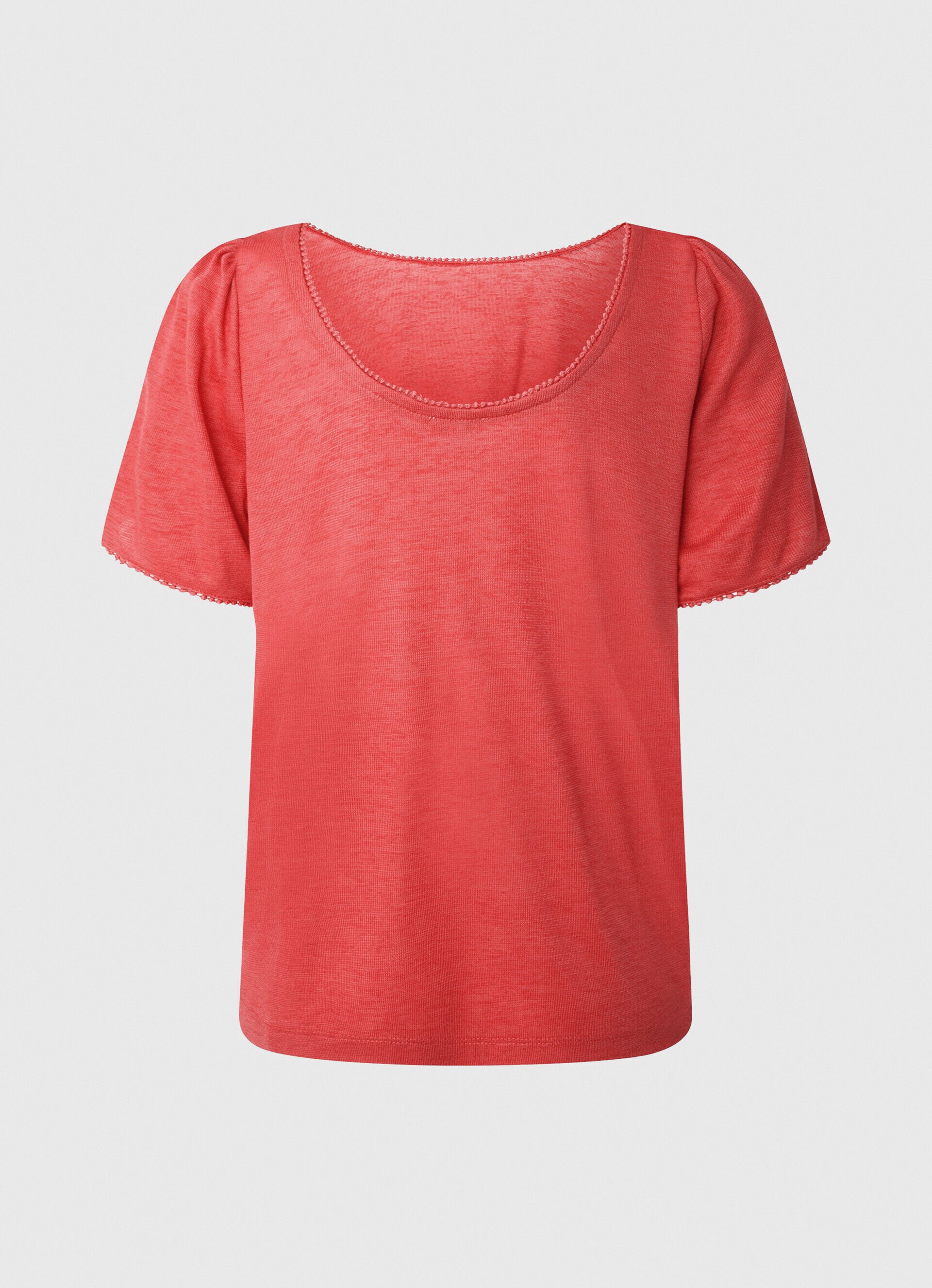 CAMISETA MESCLA COM DECOTE CANOA - vermelho estúdio