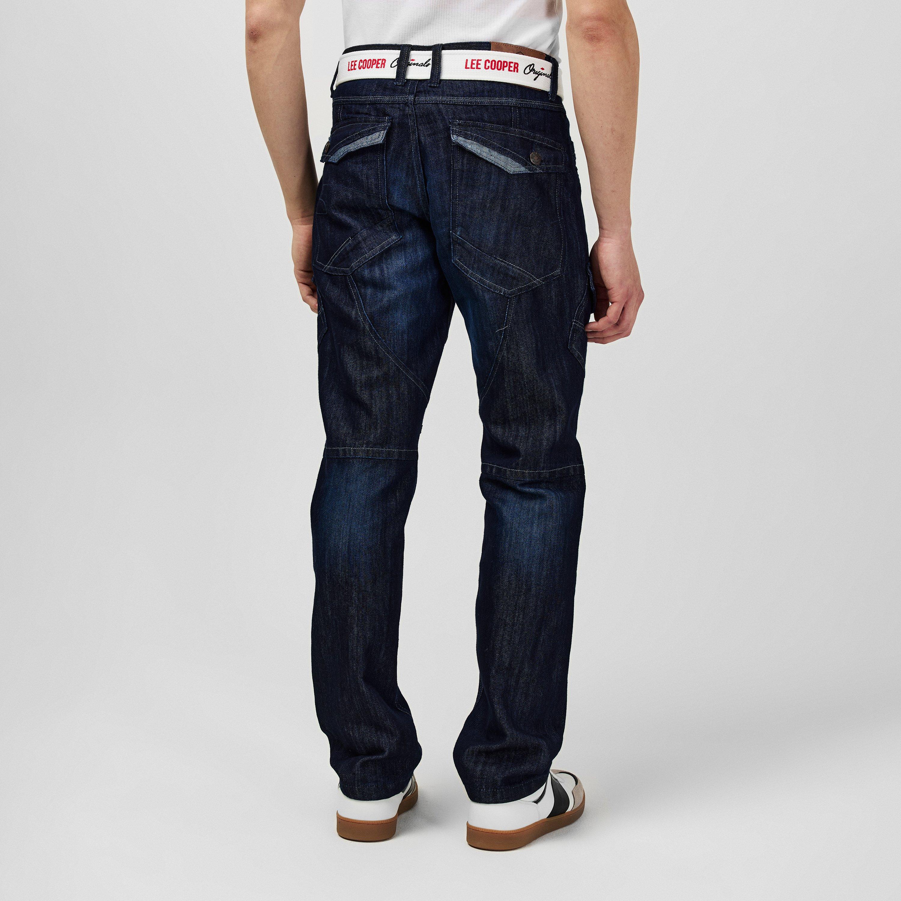 Lee Cooper LC Belted Cargo Jeans Mens