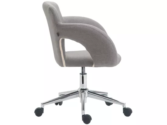 Chaise de bureau - Tissu & Métal chromé - Gris - Edison
