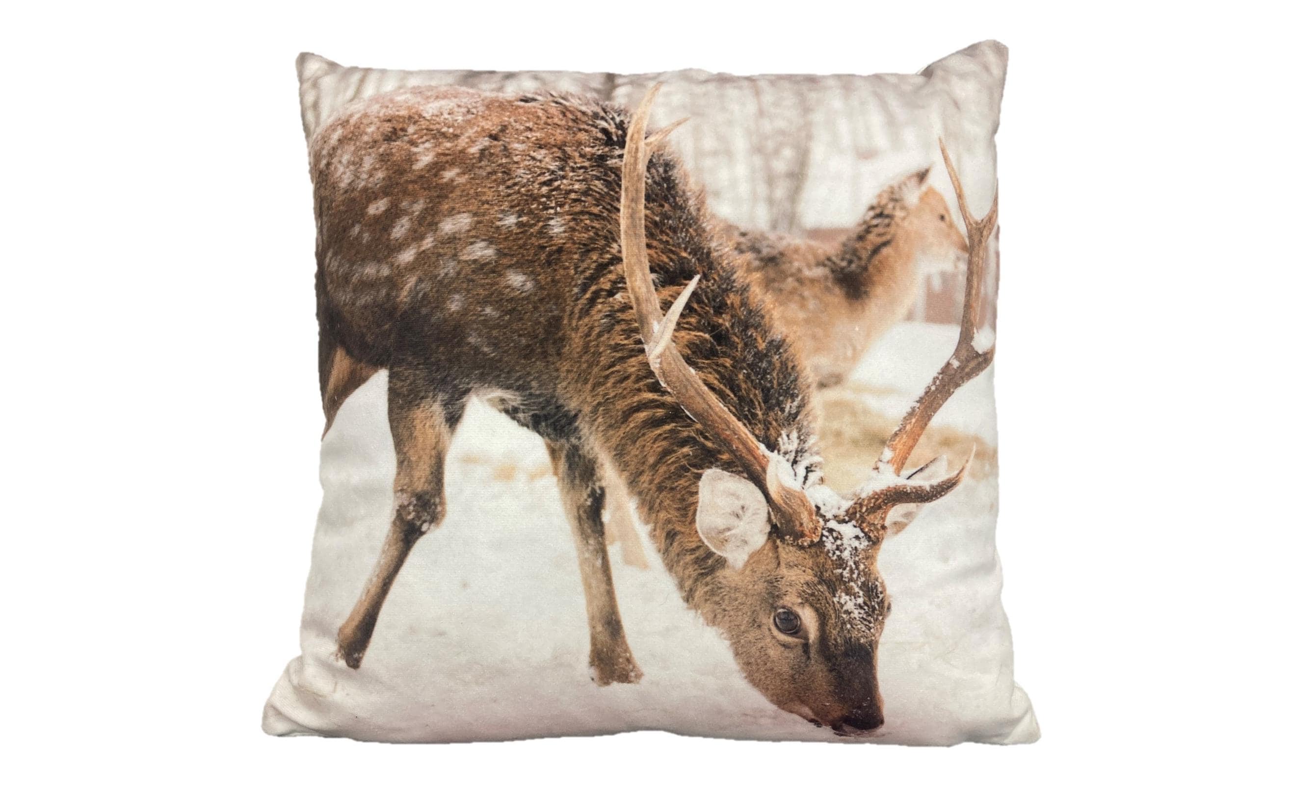 gefüllt Hirsch 40 x 40 cm, Beige/BraunZierkissen mit Tier-Motiv