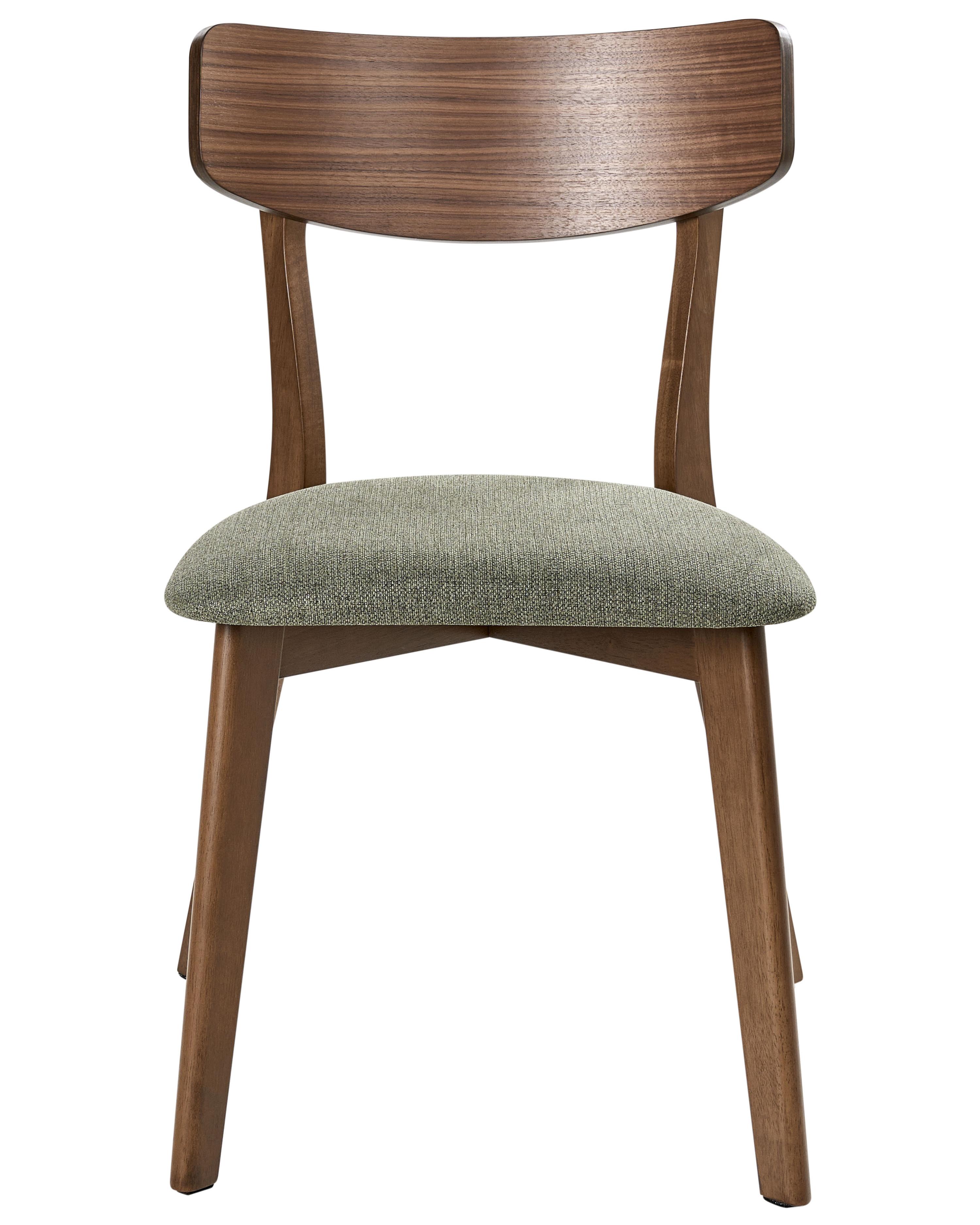 Set van 2 eetkamerstoelen HOPE Hout Donkerbruin/groen