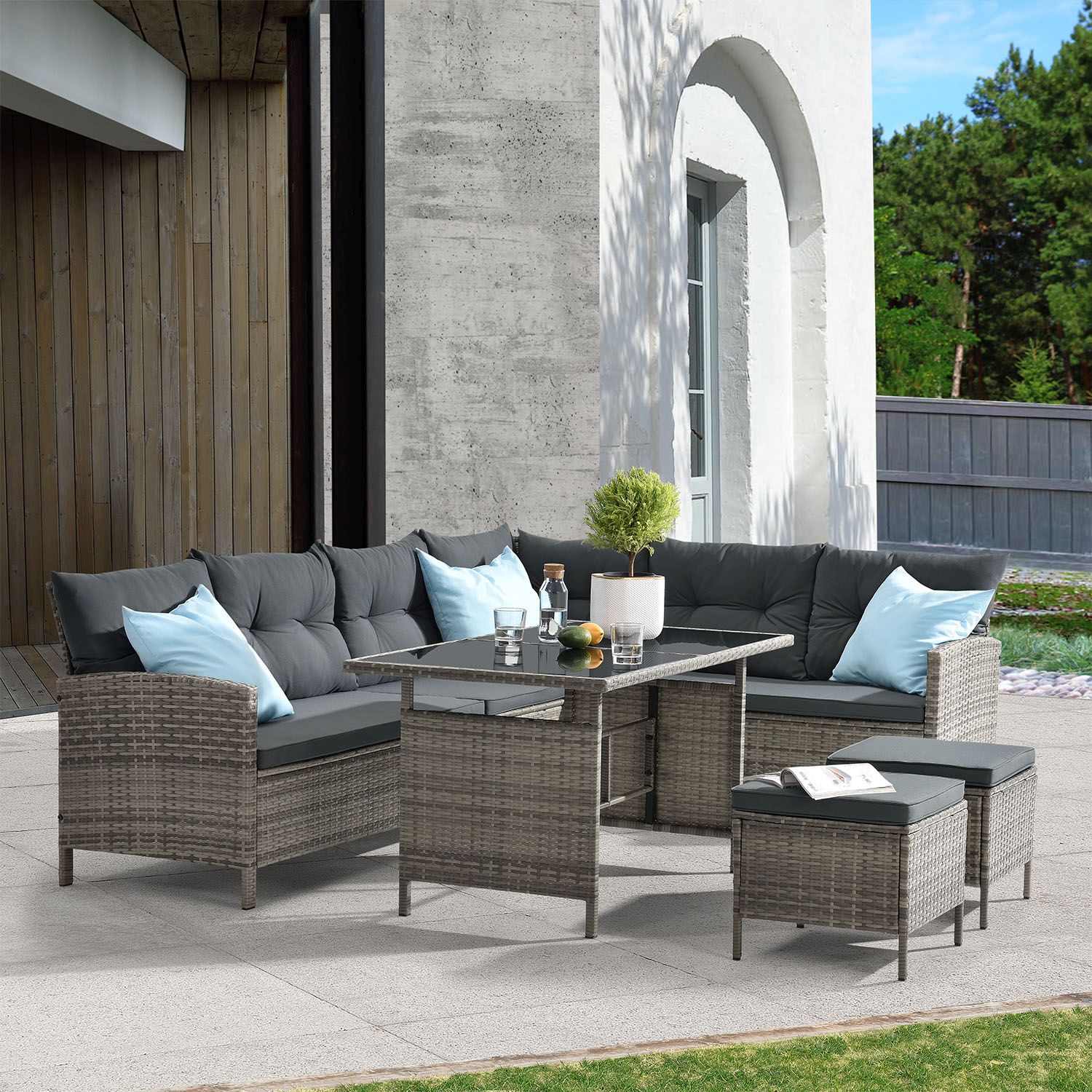 Manacor polyrotan grijze loungeset