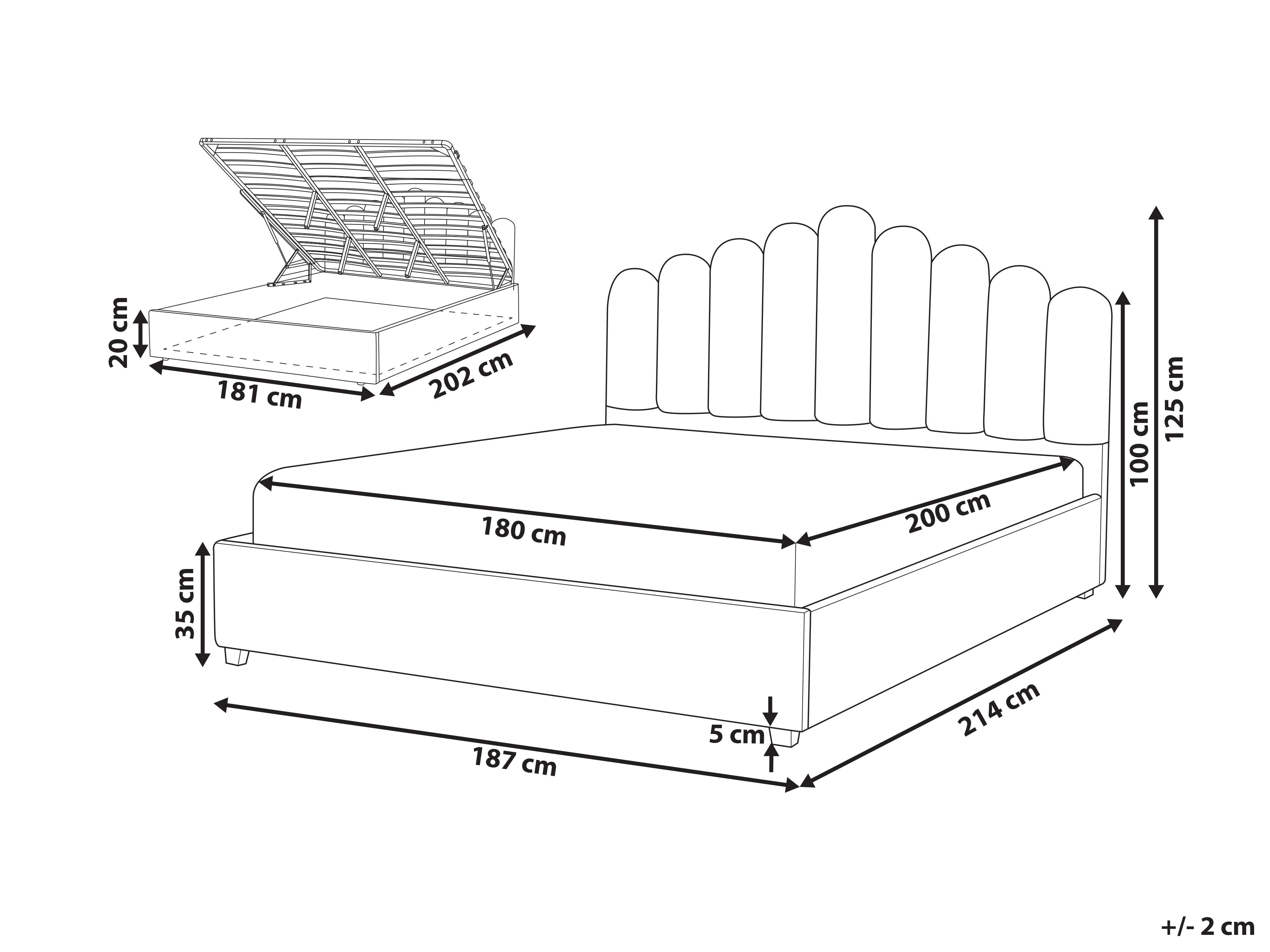 Bed met opbergruimte Fluweel VINCENNES 180 x 200 cm Pastelroze
