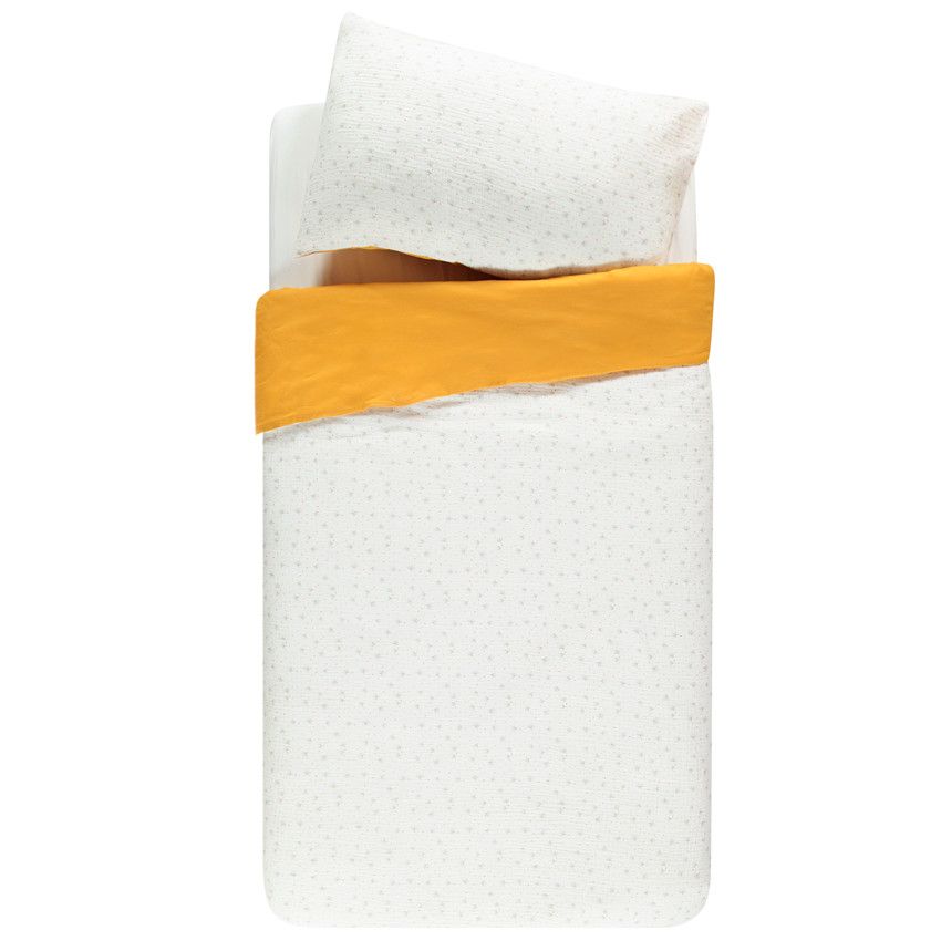 Parure de lit avec housse de couette et taie d'oreiller Natural cocoon - Moutarde