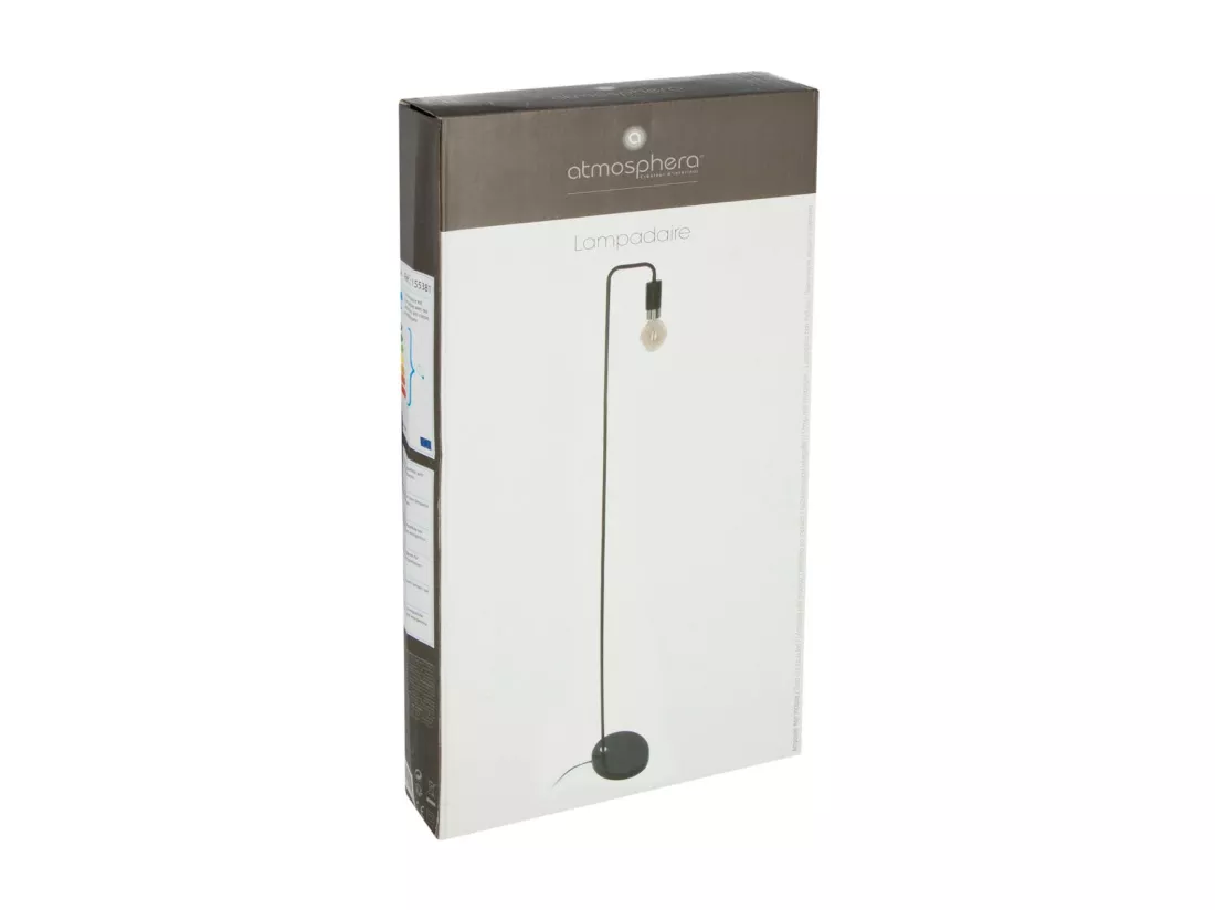 Lampadaire Noir en Métal H 150 cm