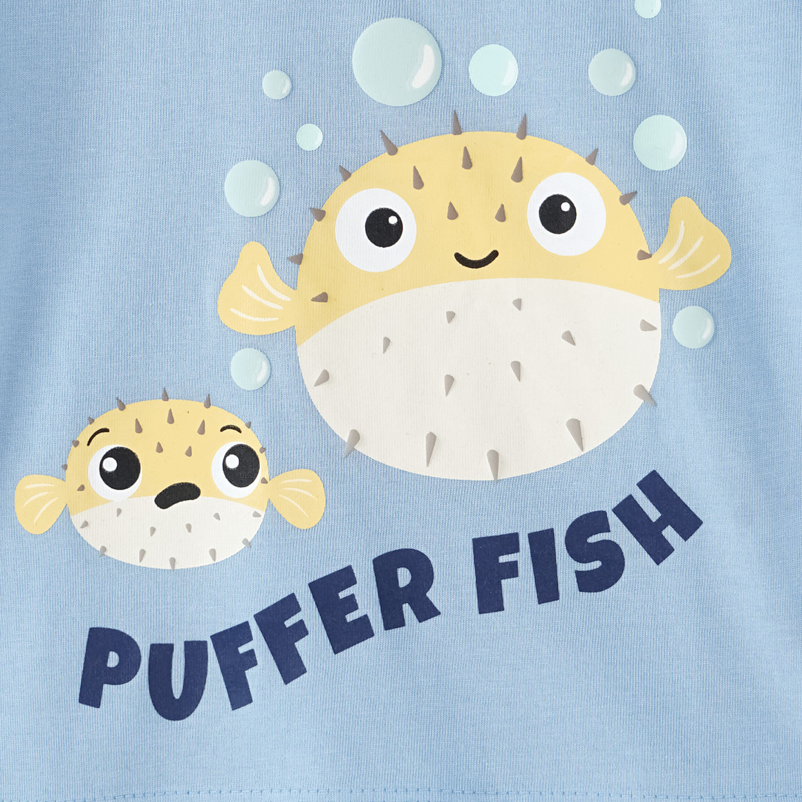 Topomini Baby T-Shirt mit Kugelfisch-Motiv hellblau