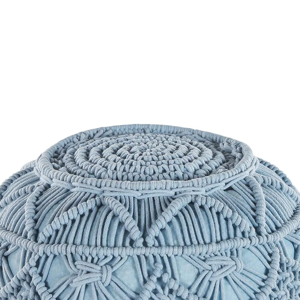 KAYSERI - Poef - Blauw - 40 cm - Katoen