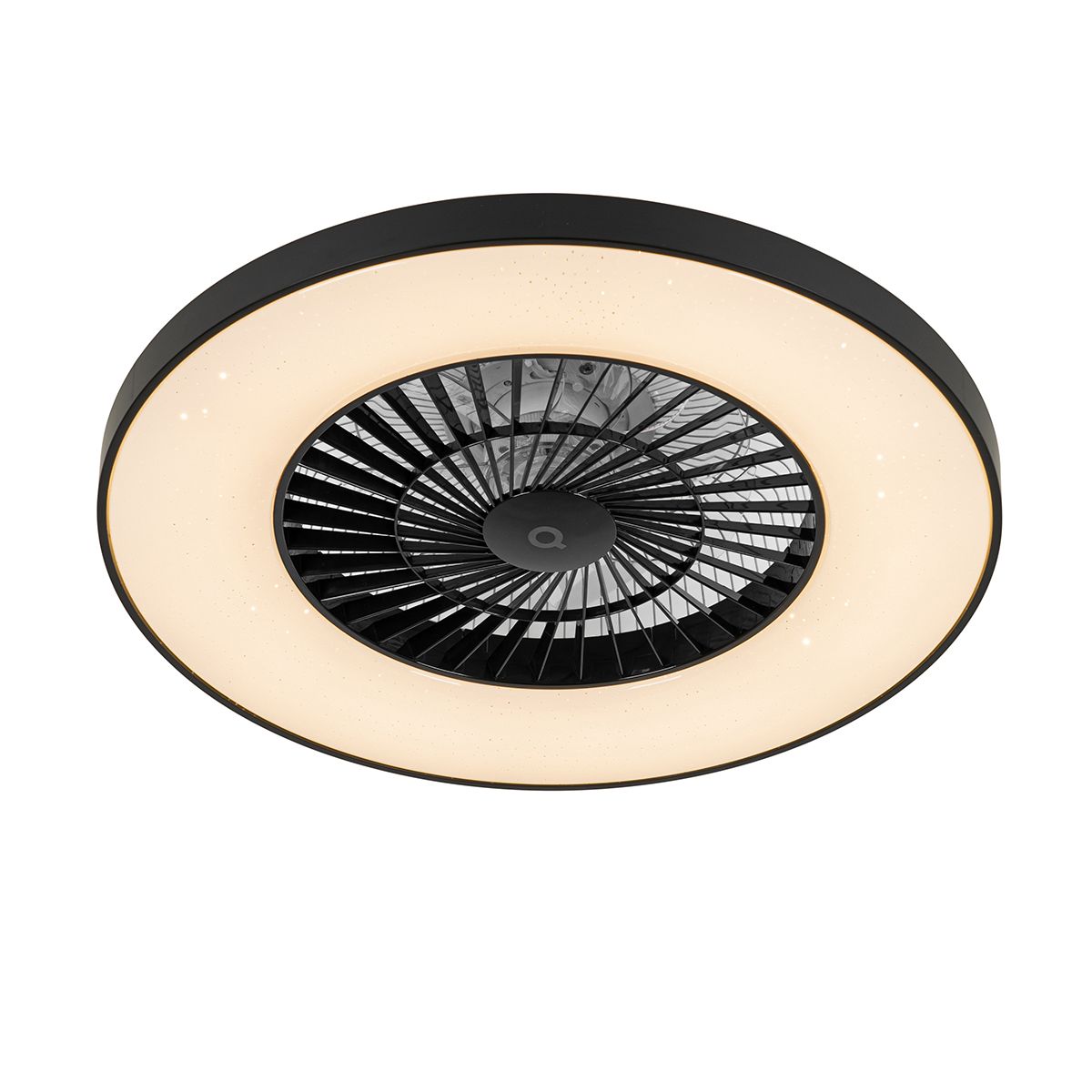 Smart plafondventilator zwart met ster effect 60cm incl. LED dimbaar met afstandsbediening - Climo