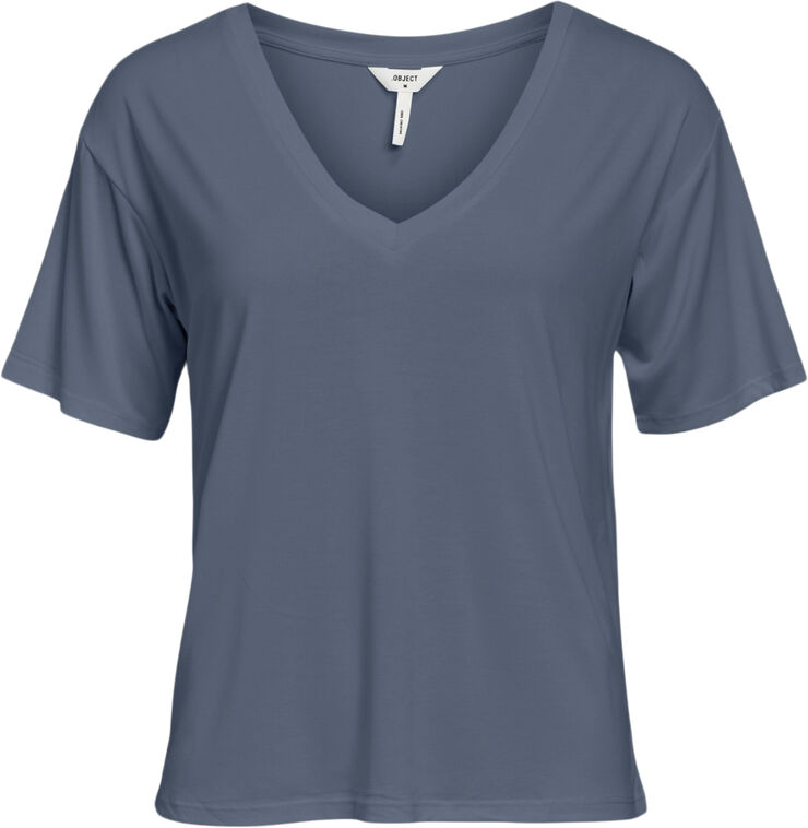 Object OBJANNIE RE S/S V-NECK TOP NOOS Bering sea/col