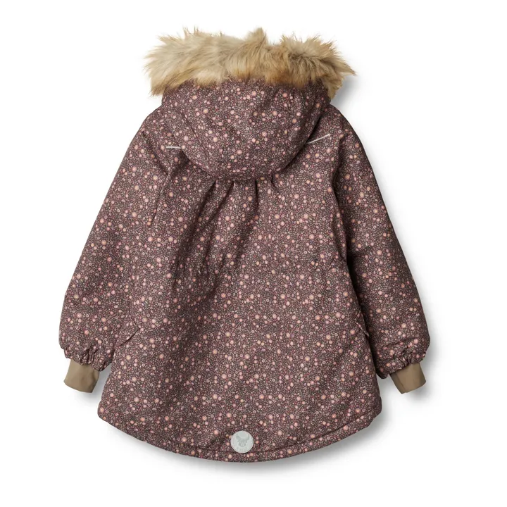 Wheat Parka Fleurie Façon Fourrure Matières Recyclées Mathilde | Aubergine