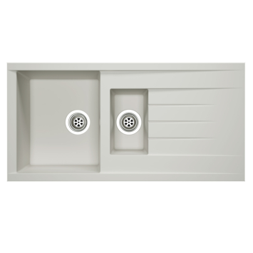 Levica Spoelbak Noa 100x50 cm wit met 1,5 spoelbak