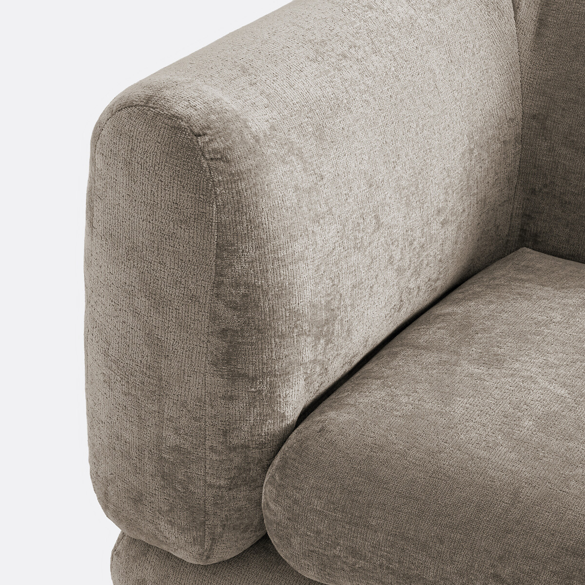 LA REDOUTE INTERIEURS<br>Sofá de canto modular, veludo grosso, HOOVER