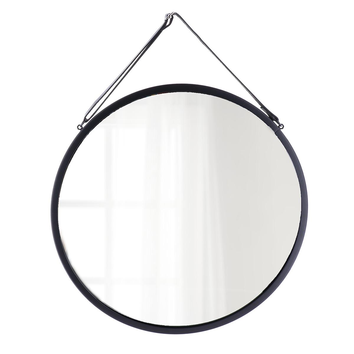 MIROIR A SUSPENDRE METAL D.38CM NOIR