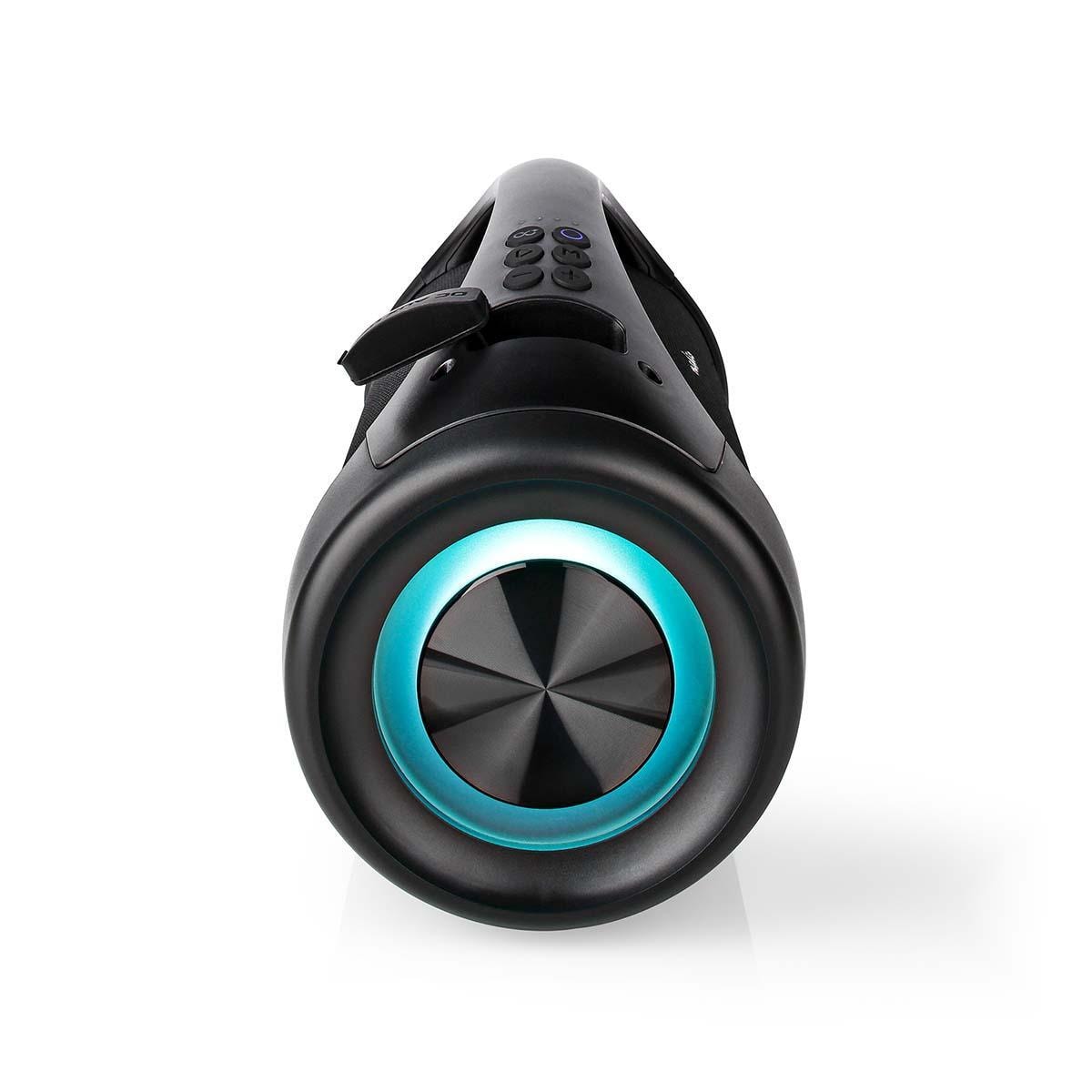 Nedis Bluetooth® Party Boombox | 6 timer | 2.0 | 50 W | Media avspilling: AUX / USB | IPX5 | Linkable | Bære håndtak | Party lys | Sort