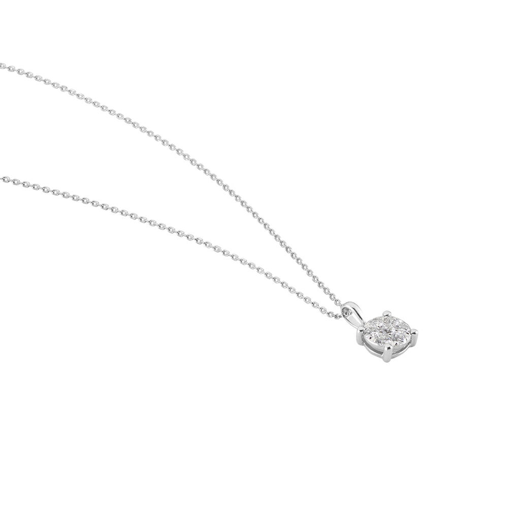 Collier Charlene Or Blanc Diamant Synthetique
