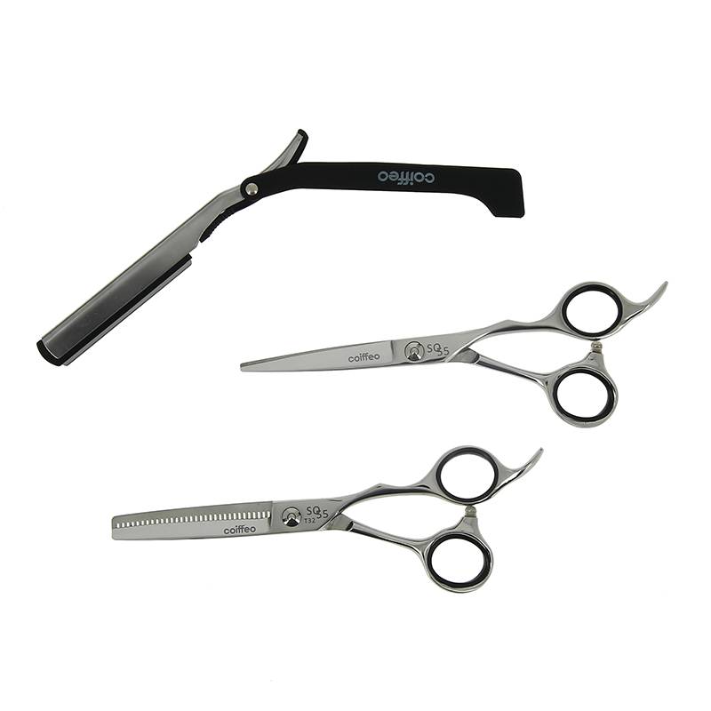 Set ciseaux semi-offset droit et effileur   rasoir 5.5
