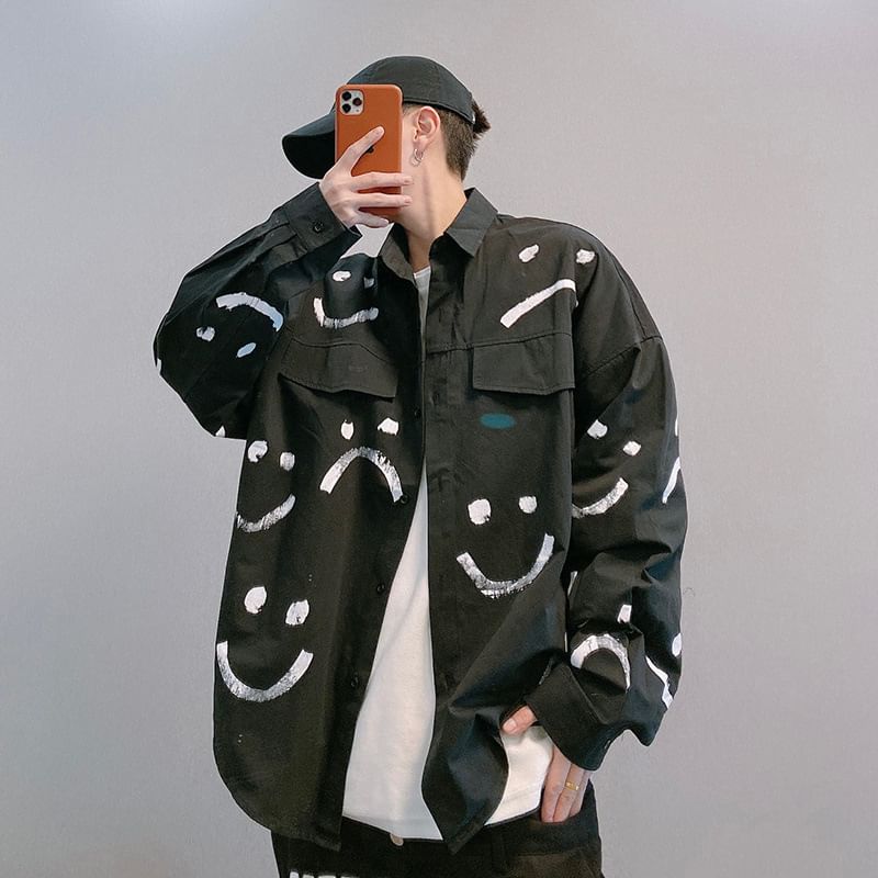 GRAYCIOUS - Overhemd met lange mouwen en smileyprint