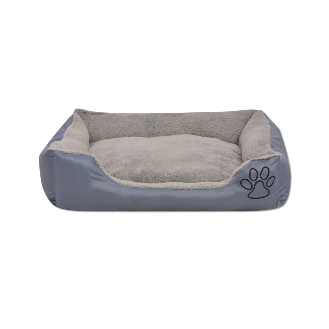 VidaXL Hundebett mit gepolstertem Kissen Grau 48 cm, 48 cm, 18 cm